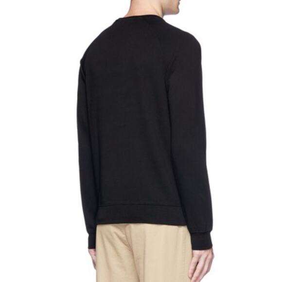 Scotch & Soda Risktaker Embroidered Sweatshirt Black Cotton French Terry Men's M - Picture 7 of 12